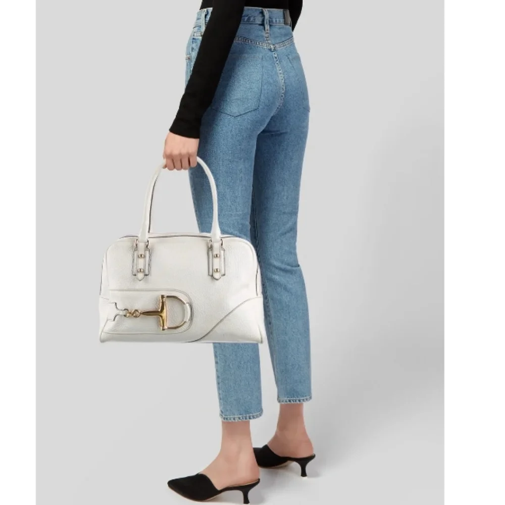 Gucci Leather Hasler Boston White Satchel - Picture 3 of 17